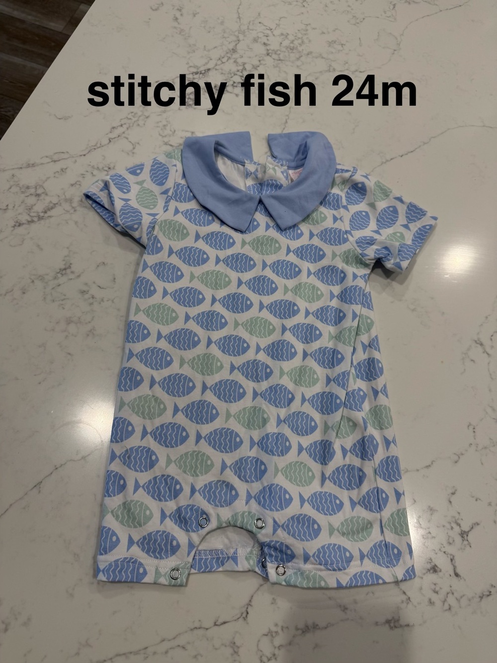 Blue & Mint Baby One-Piece Romper
